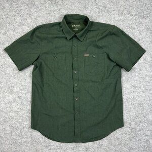 ORVIS Fishing Shirt Men’s M Button Up Green Short Sleeve Classic Collection